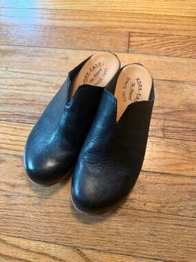 Kork-Ease Para Women’s Clog Shoe Slip On Black Leather Size 7